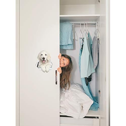 Winston & Bear Gorgeous Golden Retriever Dog Wall Decals - 2 Pack - 3D Sticker Decals for Walls, Cars, Toilet and More - Retail Packaged Golden Retriever Gifts