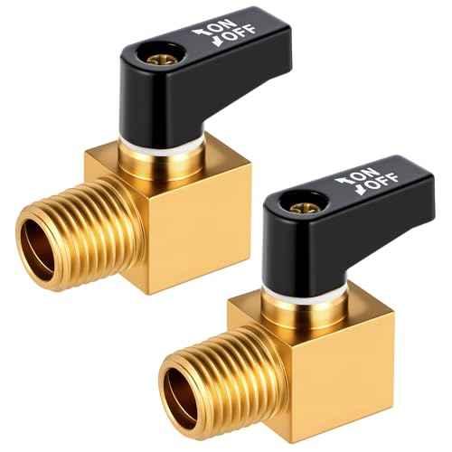 2 Pcs Brass Drain Cock Ball Valve, Air Compressor Valve 1/4" NPT Male Metal Ball Type Air Tank Drain Valves Air-compressor Replacement Accessories