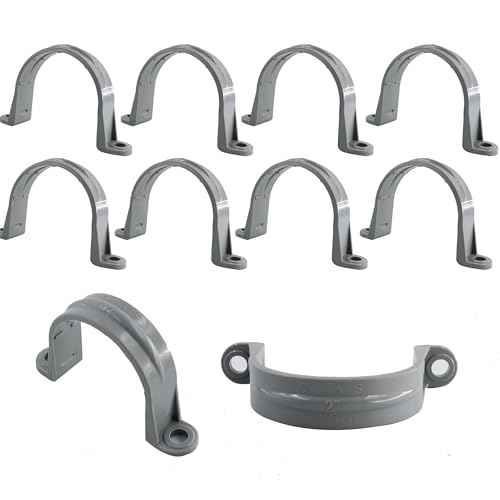 10PCS 1-1/2 Inch PVC Pipe Straps, Two Hole Plastic Pipe Clamps, Conduit Strap Clamps, Cable Clamp, PVC Pipe Mounting Bracket