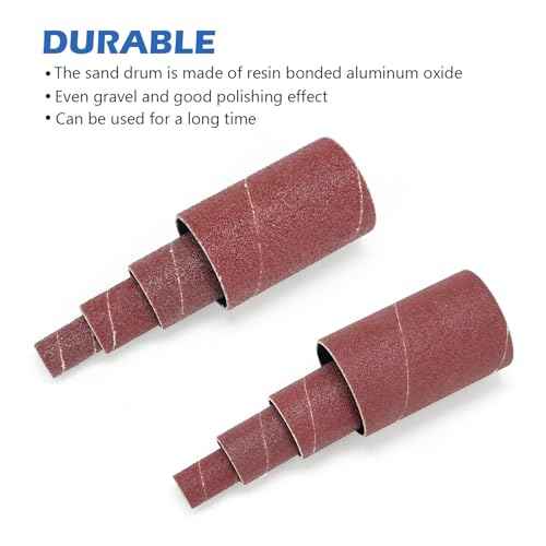 2-1/2¡¯¡¯Sanding Drum and Sleeves Set with 1/4¡¯¡¯, 1/8¡¯¡¯Shank and Rubber Eraser, Drill Sanding Kit for Sanding Polishing Multiple Materials Wood Fiberglass Metal, 80, 120 Grit-21PCS