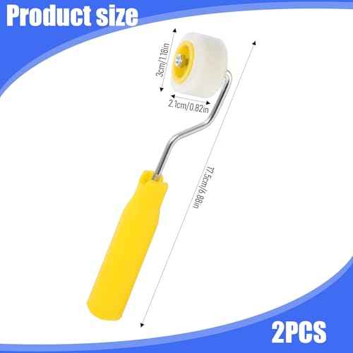 4/5 inch Mini Paint Rollers Foam Paint Roller Small Fine Finish Paint Roller Kit mall Sponge Paint Roller for Corner, Extra Small Paint Wool Brushes, Tiny Painting Tool (2 Pack)