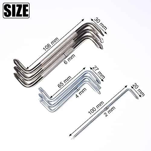 7 PCS Right Angle Screwdriver, Ph3/Ph2/Ph1/Ph0/T25/T20/T15 Offset Screwdrivers Set, Flat Head 90 Degree Screw Driver, Angled Phillips Head Screwdriver Bent Low Profile