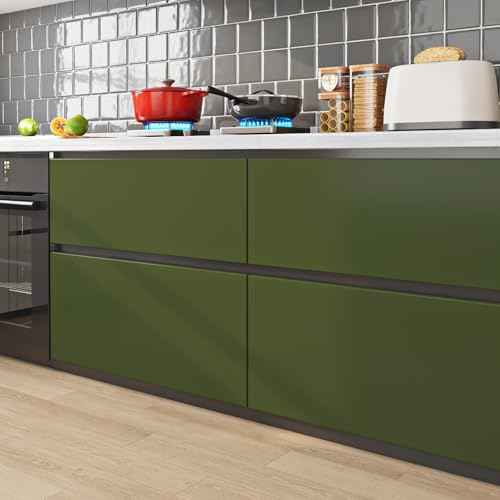 Livelynine Olive Green Wallpaper Peel and Stick Green Contact Paper Waterproof Self Adhesive Green Wall Paper for Bathroom Classroom Renter Friendly Kitchen Cabinet Vinyl Wrap for Cabinets 15.8x78.8