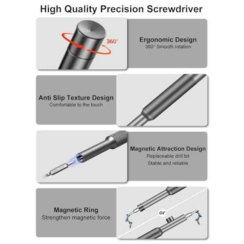 52-IN-1 Precision Screwdriver Set, [S2 Steel] Professional Magnetic Electronics Small Repair Tool Kit for Phone, Computer, Eyeglass, PS5, Watch, Laptop, Macbook, Ring Doorbell Screw Driver