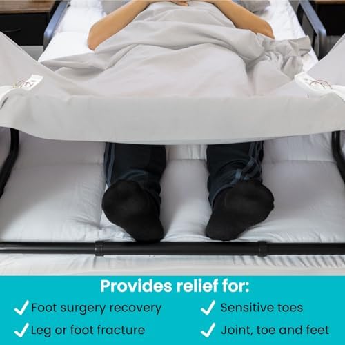 Vive Blanket Lifter for Feet 26"-34" - Adjustable Bed Foot Protector - Bed Cradle for Feet - Lift Bar for Sheet Support - Great for Foot, Ankle, Leg, Knee, Toes, Chronic Pain, Neuropathy and Arthritis