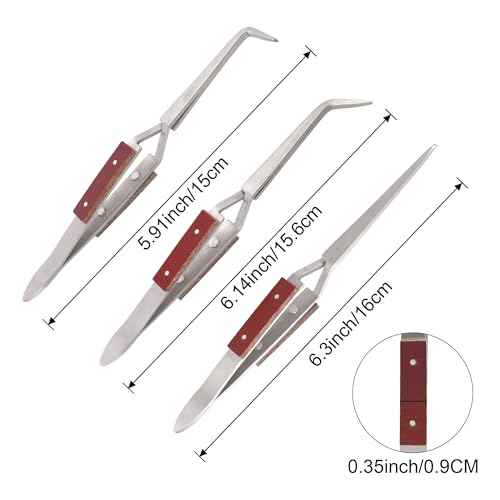 3pcs Soldering Tweezers Set Jewelry welding tweezers Cross Lock Tweezers for Jewelry Making 45¡Æ & Straight + 90¡Æ Angled Solder Tweezers
