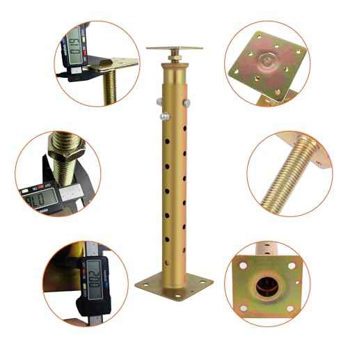 2 Pcs Adjustable House Floor Jacks, 18"-36¡±(1'5"-3') Height Range, Heavy Duty Support Joist Beam Basement Jack Post Pole for Leveling, Maximum Height Capacity 5570lbs, Galvanized