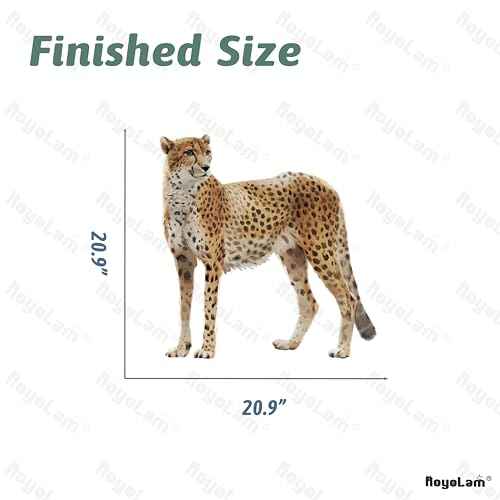 Lifelike Standing Cheetah Wall Decal Nursery Tropical Animal Leopard Wall Sticker Removable Peel and Stick Wall Art Decor Stickers for Kids Baby Classroom Preschool Living Room Bedroom School