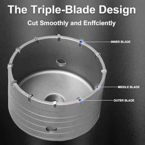 Worker Bee Concrete Hole Saw Kit,SDS Plus & Max Shank Masonry Wall Hole Opening for Brick, Concrete,Cement Stone,10-Piece