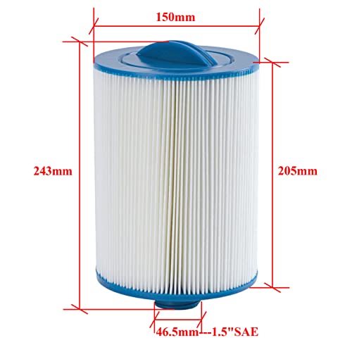 Malaka Spa Filter Compatible with PWW50P3 6CH-940 FC-0359 1-1/2'' SAE/Coarse Thread φ6x8 '' Hot tub Filter Cartridge (NOT PWW50P4 NOT MPT/Fine Thread), 2-Pack
