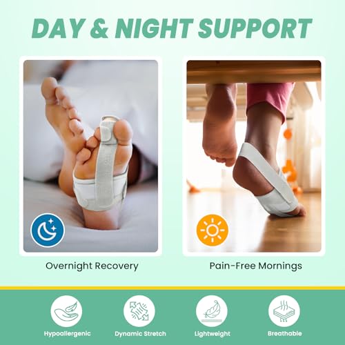 Hammer Toe Straightener Corrector for Women & Men, Non-Slip Toe Splint with Aluminum Plate for Hammer, Curled, Crooked Toes, Pain Relief, Broken Support (1 Compression Foot Wrap & 1 Strap, Gray)