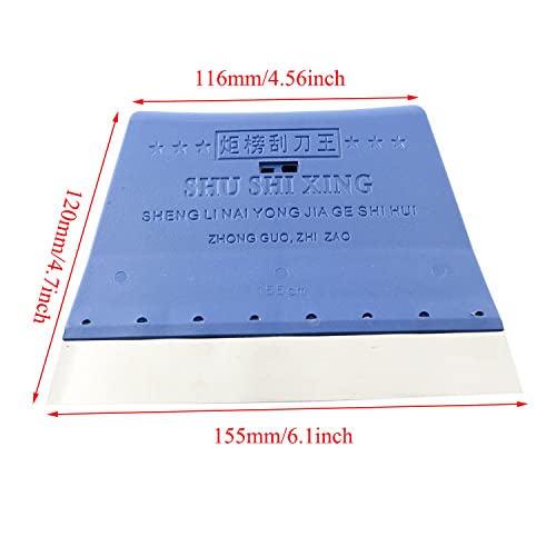 Stainless Steel Solder Paste Scraper 155mm Flat Squeegee Scraping Board for Grinding and Polishing, Blue