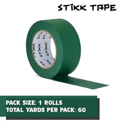 STIKK Painters Tape - 1pk Forest Dark Green Painter Tape - 2 inch x 60 Yards - Paint Tape for Painting, Edges, Trim, Ceilings - Masking Tape for DIY Paint Projects - Residue-Free Painting Tape