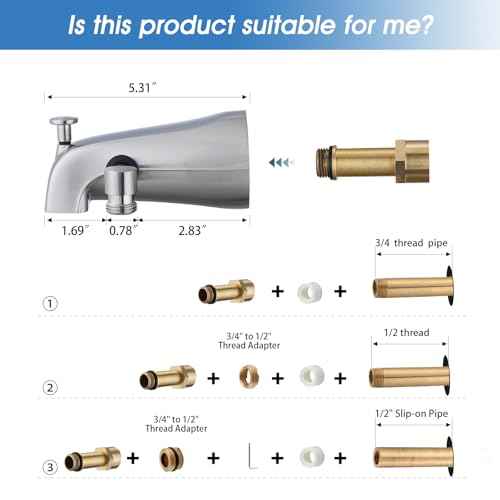 All Metal Bathtub Faucet with Sprayer 10 Settings, Universal Fit 1/2" IPS, Tub Spout with Diverter Brushed Nickel