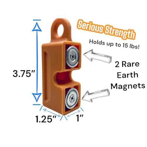 Reusable Cord holder, Versatile Rare Earth Magnetic cord organizer multi tool for appliance moving/repair use by electricians, technicians and movers. With carabiner included (black,orange