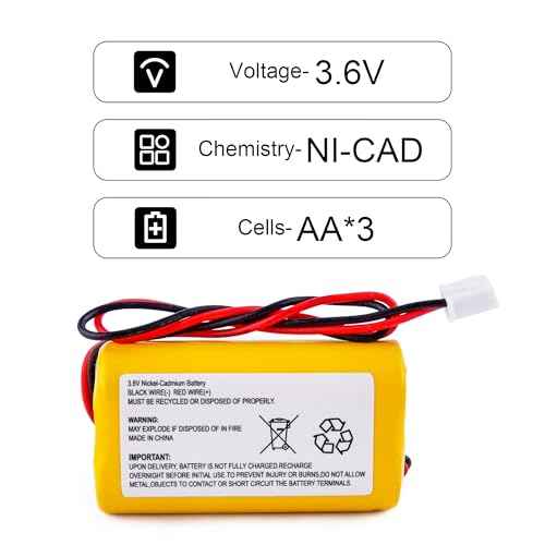 5-Pack 3.6V 900mAh Ni-Cd AA Rechargeable Emergency Light Batteries for Exitronix 10010037, Max Power B2-0031 MH468886, Unitech LEDR-1 6200RP, Dantona CUSTOM-318 OSA230, Replacement Battery.