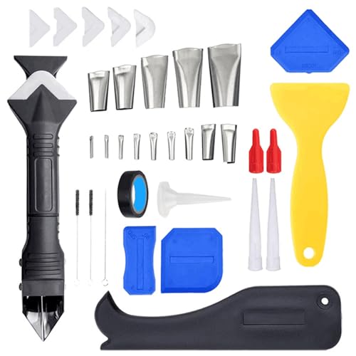 Silicone Caulking Tools 35 in 1 Sealant Finishing Tool Grout Remove Scraper Caulk Remover Glass Glue Angle Scraper