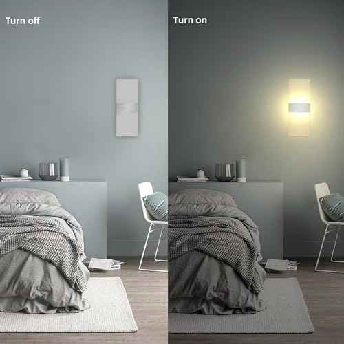 KICAAO Modern Wall Sconces, Led Wall Light 10w, Wall Sconce Up Downlight, Hardwired Acrylic Wall Light Lighting, Suitable for Living Room Corridor Bedside (Warm White 2700K 4Pack)