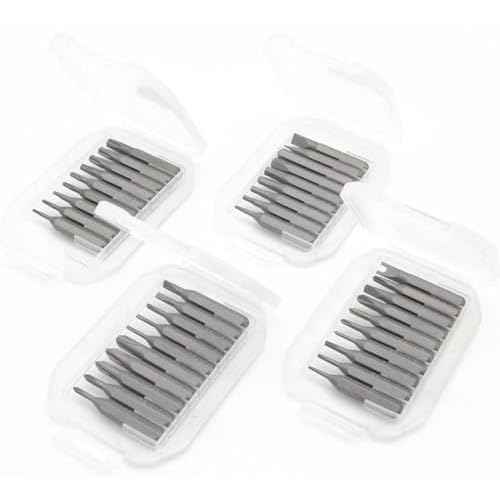 Precision S2 Steel 4mm screwdriver bit set 38pcs - Phillips 000 00 and more, Flathead, Torx 2 3 4 5 6, Torx Security, Pentalobem, Hex, Tri-Wing, Triangle, U-shaped Bits in Case Collection