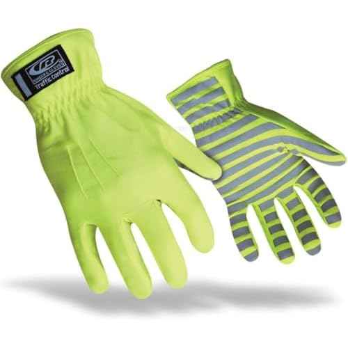Ansell Ringers Gloves TrafficR-307 Reflective Gloves for Traffic Control, High Visibility, Green, Medium (307-09)