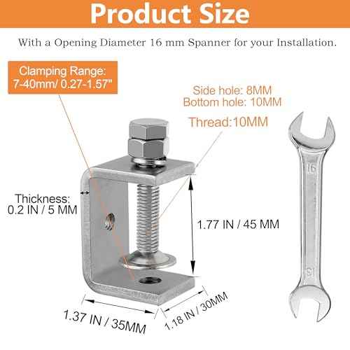 304 Stainless Steel C Clamp,1 1/2 Inch Tiger Clamp Woodworking Clamp Heavy Duty C Clamps for Woodworking, Welding and Construction,Features Stable Wide Jaws and Protective Pads(2 Pcs)