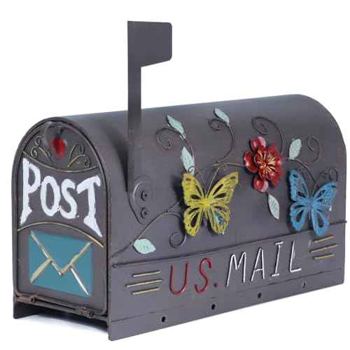 Heavy Duty Mailboxes for Outside, Mail Boxes Post Mount,Decorative Mailboxes Outside Courtyard Garden
