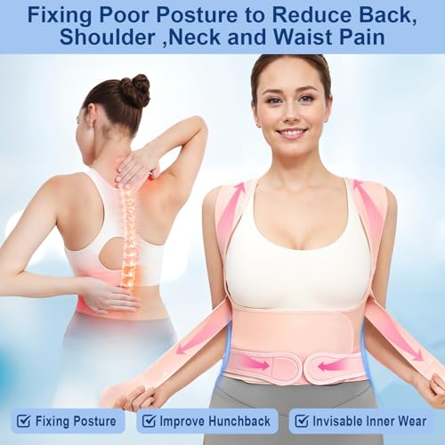 Back Brace Posture Corrector for Women and Men:Adjustable Shoulder Straightener,Back Support for Upper and Lower Back Pain Relief - Scoliosis,Hunchback, Hump,Thoracic, Spine Corrector ,L(37.4"-42.52")