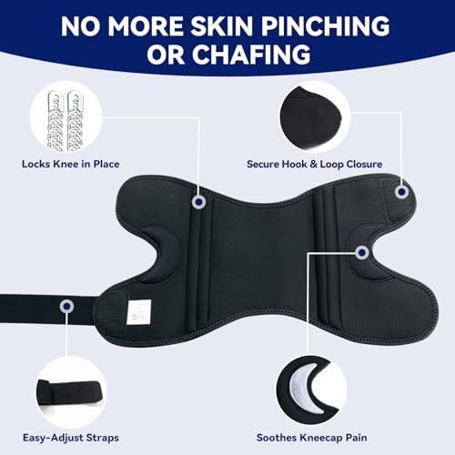 Knee Brace for Knee Pain & Arthritis - Adjustable Support with Side Stabilizers for Meniscus Tear, ACL, MCL Injuries Recovery - Relief for Men, Women & Seniors