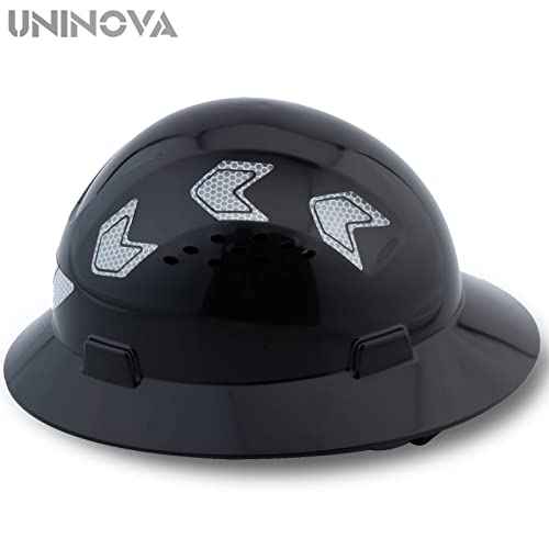 UNINOVA Full Brim Hard Hat Hardhats Men ANSI Approved OSHA Cascos De Construccion Vented Hard Hat Full Brim Safety Helmet for Construction