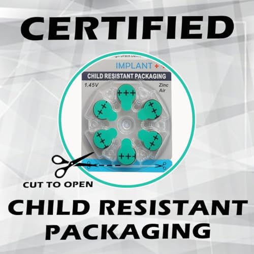 Mercury Free (0% Hg) Extra High Power Cochlear Implant BTE Speech Processor Batteries Zinc Air 1.4V Size 675P, 675CI, Implant Plus (300 Batteries)