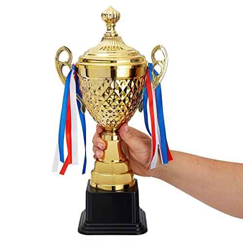 Juvale Gold Trophy Cup - Tournament & Championship Trophy Award - Versatile Awards for Soccer, Basketball & Golf - Rewards for Adults & Kids - 15.2 x 7.5 x 5 in