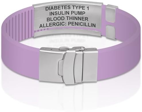 Divoti Custom Engraved Medical Alert ID Bracelet – Dual-Sided Laser Etching, Silicone Wristband, Stainless Steel Security Clasp – Adjustable & Trim-to-Fit – Emergency Medical Info Band for Men & Women