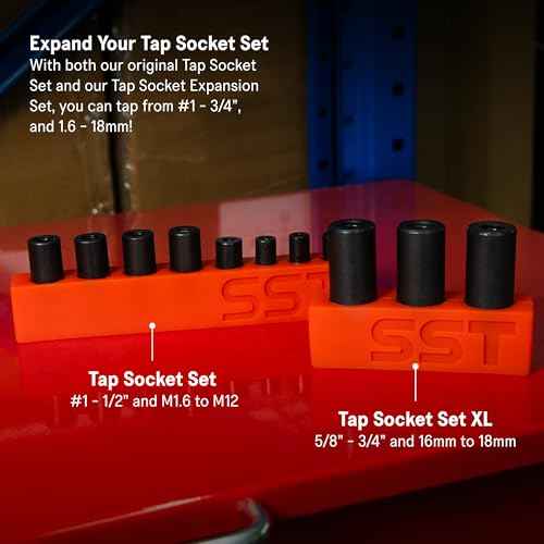 SST - Tap Socket Wrench - 3-Piece Adapter Set - Snug, Secure, & Durable - Easy Storage & Organization - Fits All Number & Fractional M.C.T.I. Standard Taps - Up to 1/2" - Designed in the USA