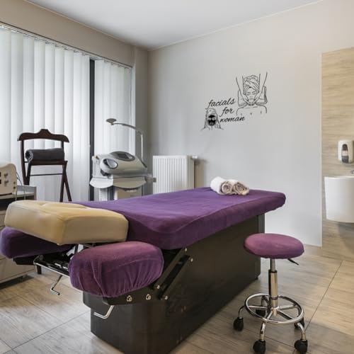 SUPERDANT Spa Salon Decals Facials Quote Wall Sticker Beauty Salon Decals Woman Face Art Stickers Vinyl Decal Spa Massage Room Therapy Beauty Salon DIY Decor