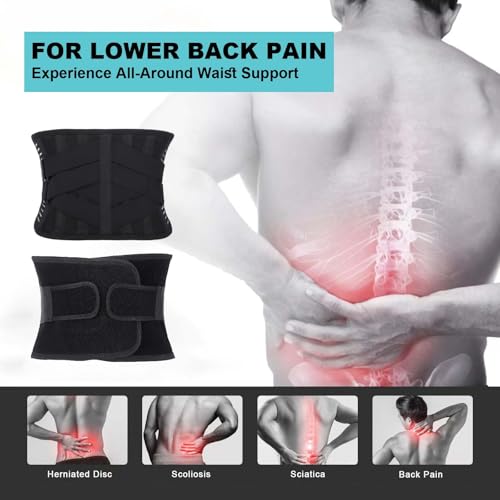 Back Brace for Lower Back Pain Relief, Anti-skid Lumbar Support Belt With Mesh for Women Men, Adjustable Lumbar Support Brace for Sciatica, Scoliosis, Body Shape Waist Trainer for Heavy Lifting, Gym, Workouts (S)