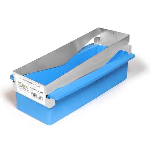 10.5" Steel Mud Pan Frame - Flexible - Rustproof - Lightweight -Metal Knife Cleaning Edges - Attaches to MUDFLEX Soft Ez Grip Silicone Drywall Mud Pan Sold Separately