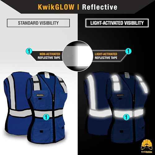 KwikSafety - Multi-Color Safety Vest for Women | Premium Reflective High Visibility Vest, ANSI Class Unrated