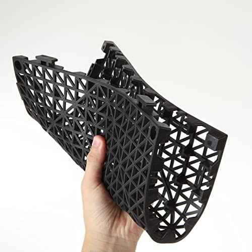 12 Pack 12" Interlocking Rubber Bathroom Flooring Tiles Non-Slip Pool Mat Splicing Shower Mat Outdoor Cushion Mat for Drain, Deck, Pool, Patio, Balcony, Shower, Kitchen, Yard (Black)