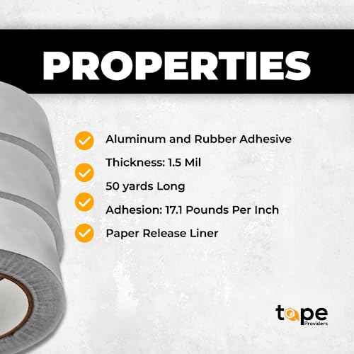 WOD Aluminum Foil Tape - 1/2 inch x 50 yds. Heat Shield Reflective Sealant Tape - Ideal for HVAC, Duct, Pipe, and Metal Insulation and Repair. Low and High Temperature Resistant AFTR28