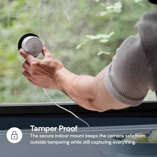 Luna 3MP 2K Window Camera, 2.4GHz WiFi6 Indoor Cameras for Home Security Outdoor, Smart AI Descriptive Motion Alert, Color Night Vision, Stick-On Glass-Mount Wired, Easy & Quick Install