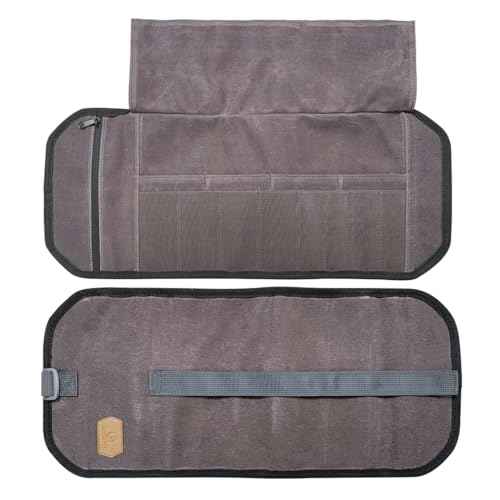 Roaring Fire EDC Pouch Pocket Organizer for Men, Multitool Pouch Waxed Canvas Mini Tool Roll Bag for EDC Gear Tools Knives Survival Kits
