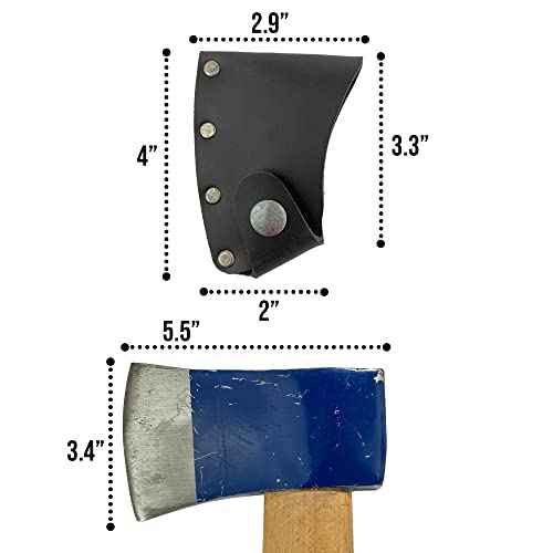 Hatchet Blade Cover Handmade from Full Grain Leather - Protector Case Cover, Small Axe Blade Safety Sleeve, Camping Accessory, Lumberjack Outdoor Essentials