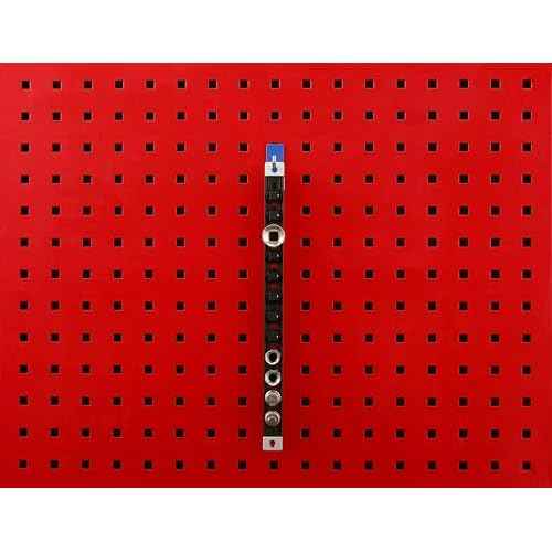 JCK 3/8" Aluminum Socket Holder Tray, 360¡Æ Swivel Tool Organizer Rail Kit for Tool Box, Wall Hanging, Premium Quality and Lightweight, 12 Clips, Brass Screw Series