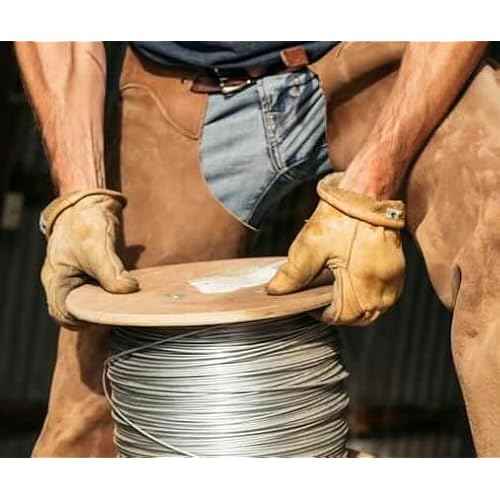 Iron Fencer Leather Work Glove- 207 X-Large Cowhide Leather Fencing Gloves for Men Heavy Duty Double Palm, Guantes de Trabajo, Ranch, 207XL