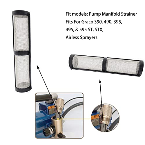 246384 Pump Manifold Strainer 60 mesh Compatible for Graco 390 395 490 495 595 Airless Paint Sprayer (5/Pack)