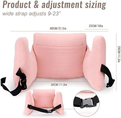 Hysterectomy Recovery Pillow, Post-Surgery Cushion for Abdomen C-Section Tummy Tuck Lumpectomy Myomectomy Patients Must Haves Abdominal Pillow with Pocket (Lght Pink)