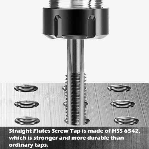 Metric Machine Tap,2pcs M5 x 0.8mm HSS 6542 Straight Flutes Screw Tapping Threading Machinist Repair DIY Tool