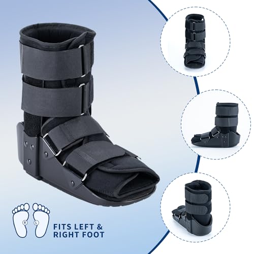 kefit Short Cam Walking Boot, Orthopedic Boot for Ankle Sprain, Foot Injury, Medium, Black