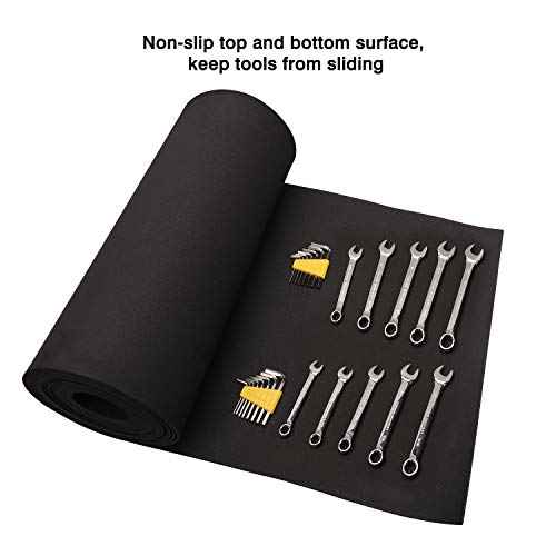 CASOMAN Professional Tool Box Liner, Drawer Liner, Shelf Liner, 18 inch(Wide) x 24 feet (Long), Non-Slip, Black