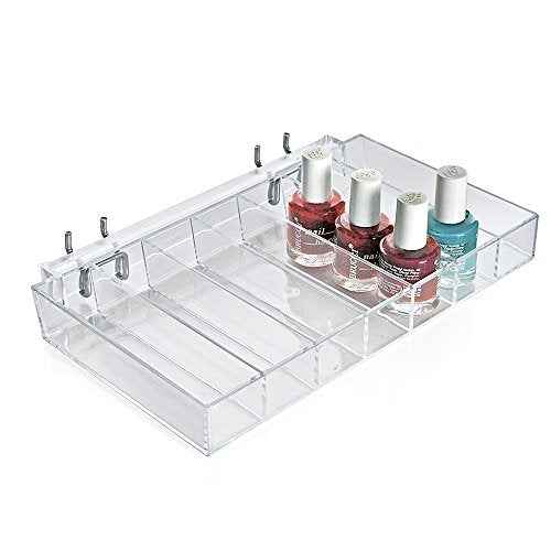 Azar Displays 225567 10" W x 1.5" H x 7.5" D 7-Compartment Nail Polish Tray (2 Pack)